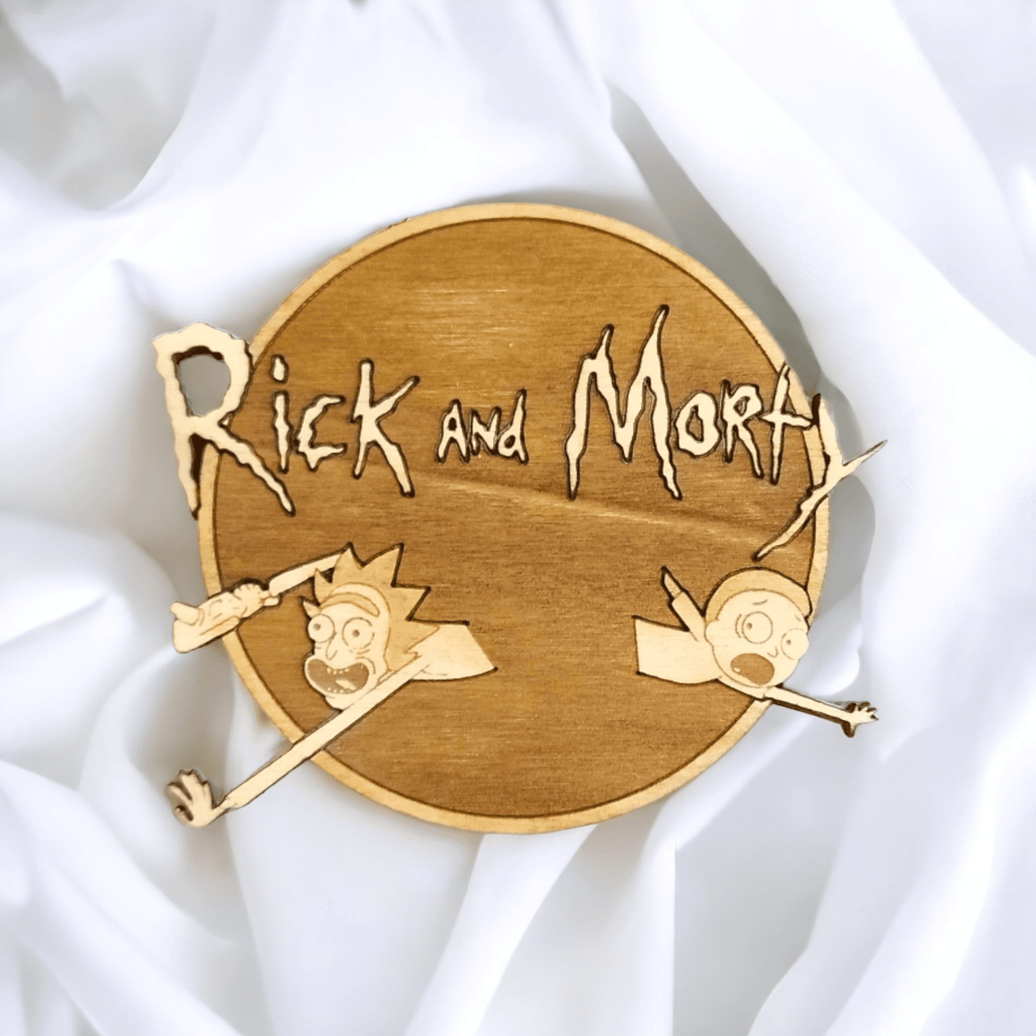 Set of 6 Rick and Morty Wooden Coasters - Handmade Gift - Housewarming - Wood Kitchenware-8