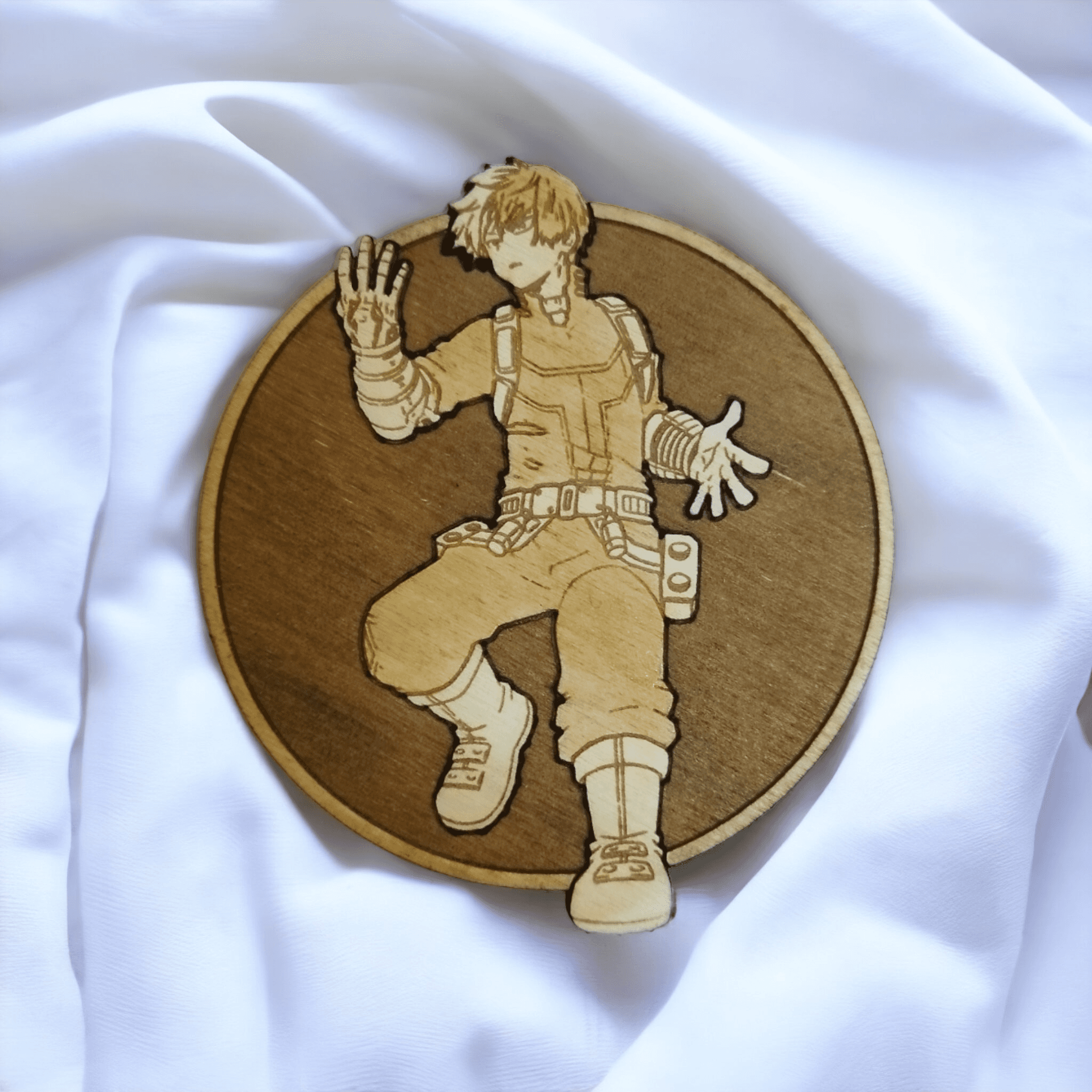 Set of 6 My Hero Academy Wooden Coasters - Handmade Gift - Housewarming - Wood Kitchenware-3