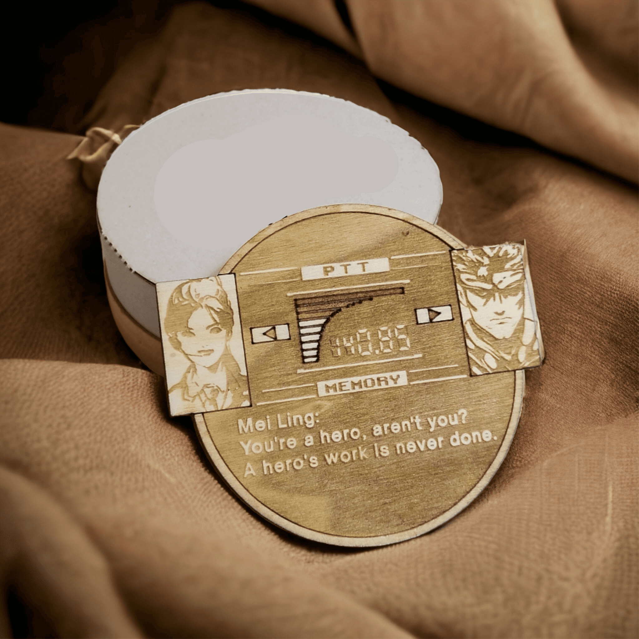 Metal Gear Solid Wooden Coasters Set - Cool Handmade Gifts