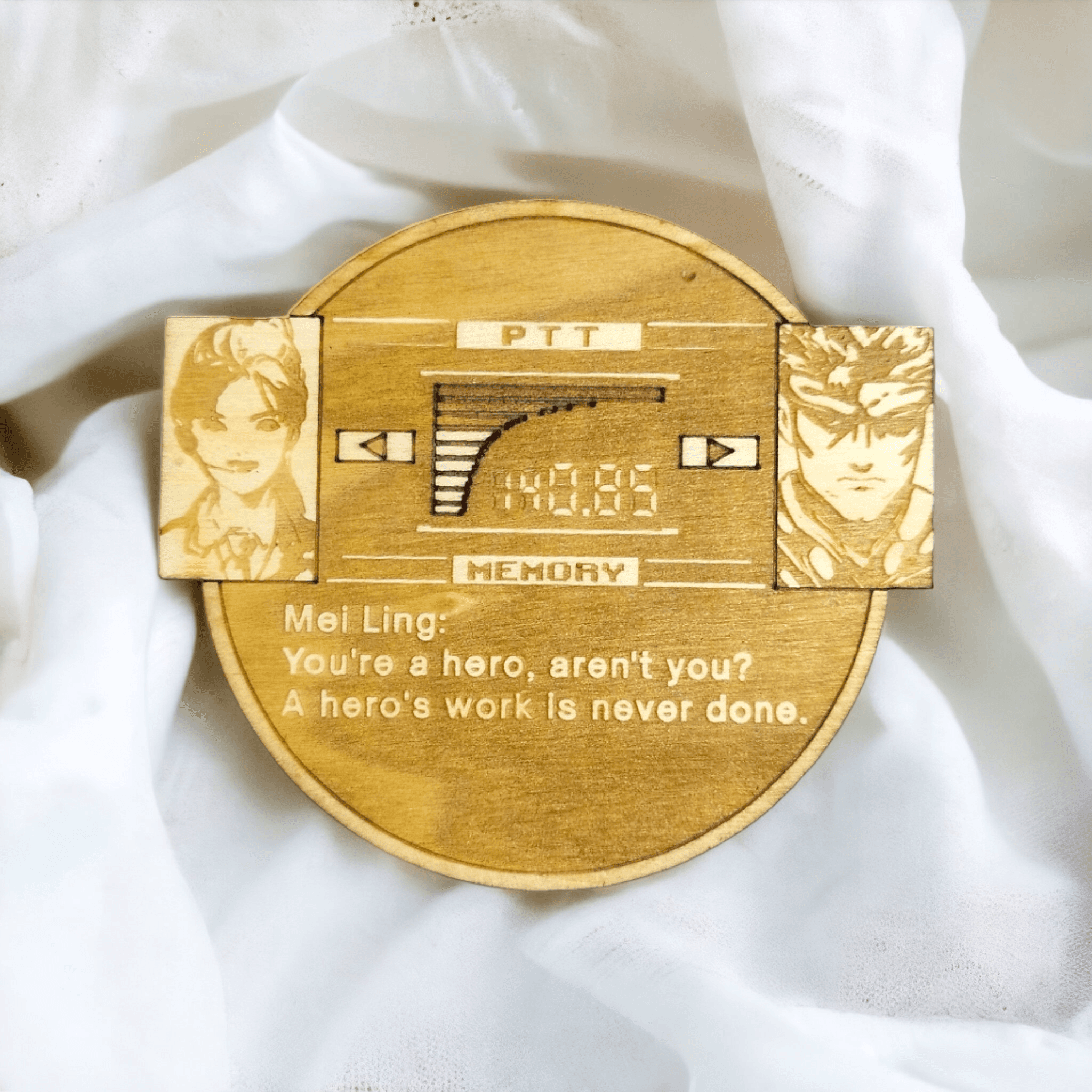 Set of 6 Metal Gear Solid Wooden Coasters - Handmade Gift - Christmas Decor - Wood Kitchenware-3