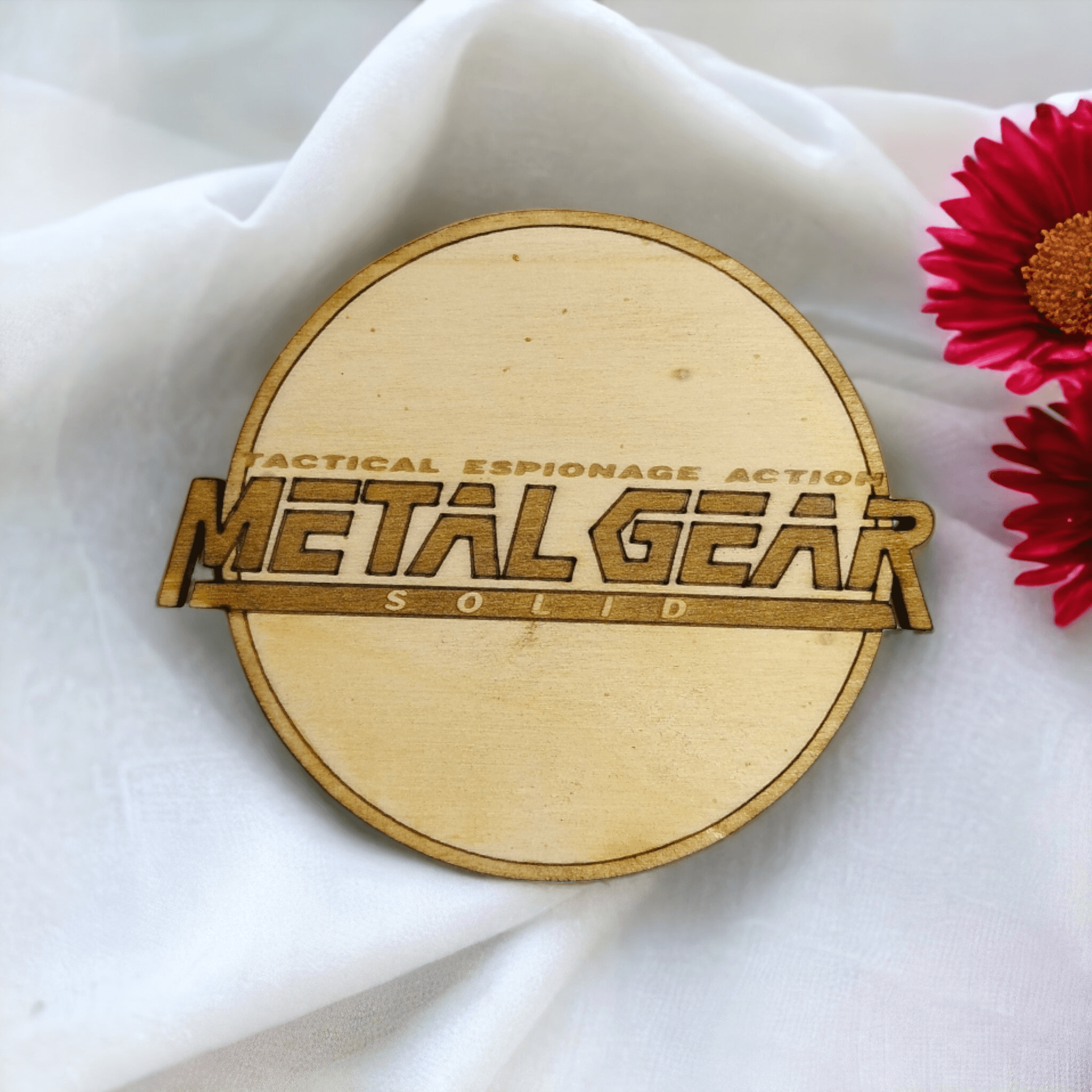 Set of 6 Metal Gear Solid Wooden Coasters - Handmade Gift - Christmas Decor - Wood Kitchenware-5