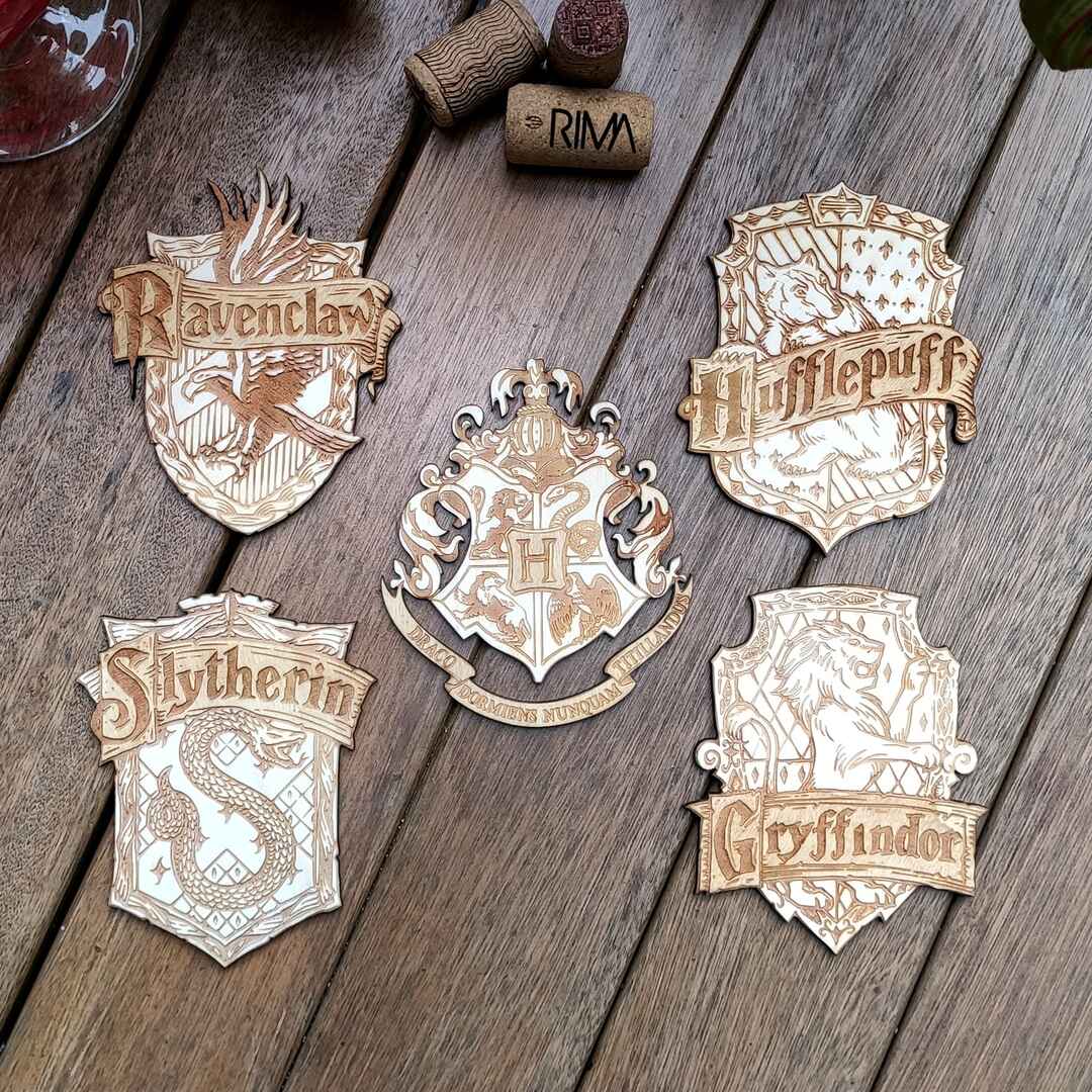 Harry Potter wooden coasters set of 5 - magical home decor