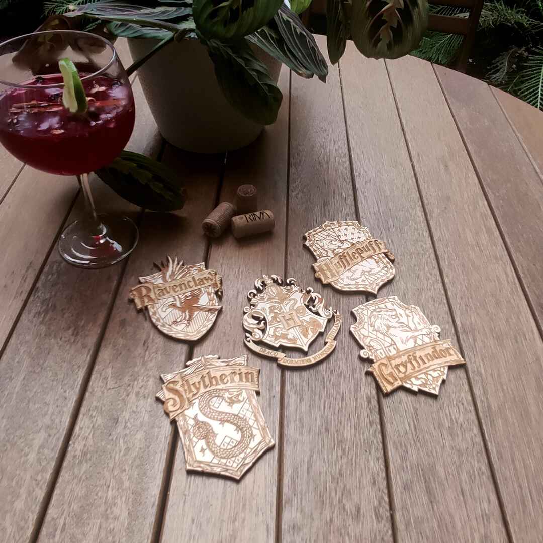 Handcrafted Harry Potter coasters for drinkware protection