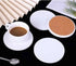 White Ceramic Coasters Bulk Set of 10 with Cork Square Round